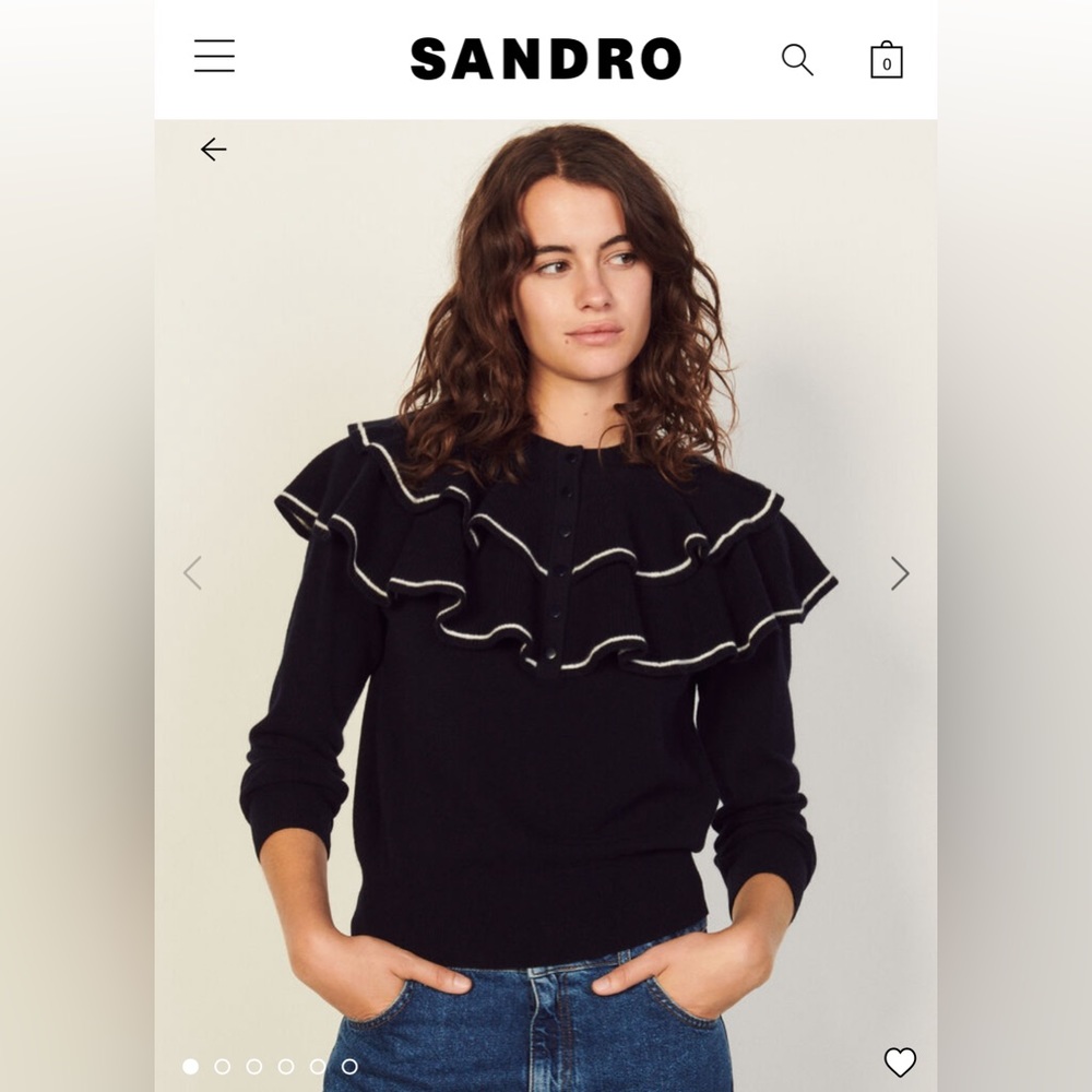 Sandro wool ruffled sweater